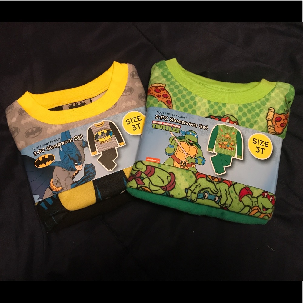 NWT 3T Character Pajamas Batman and Ninja Turtles